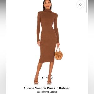BROWN MIDI LONG SLEEVE DRESS